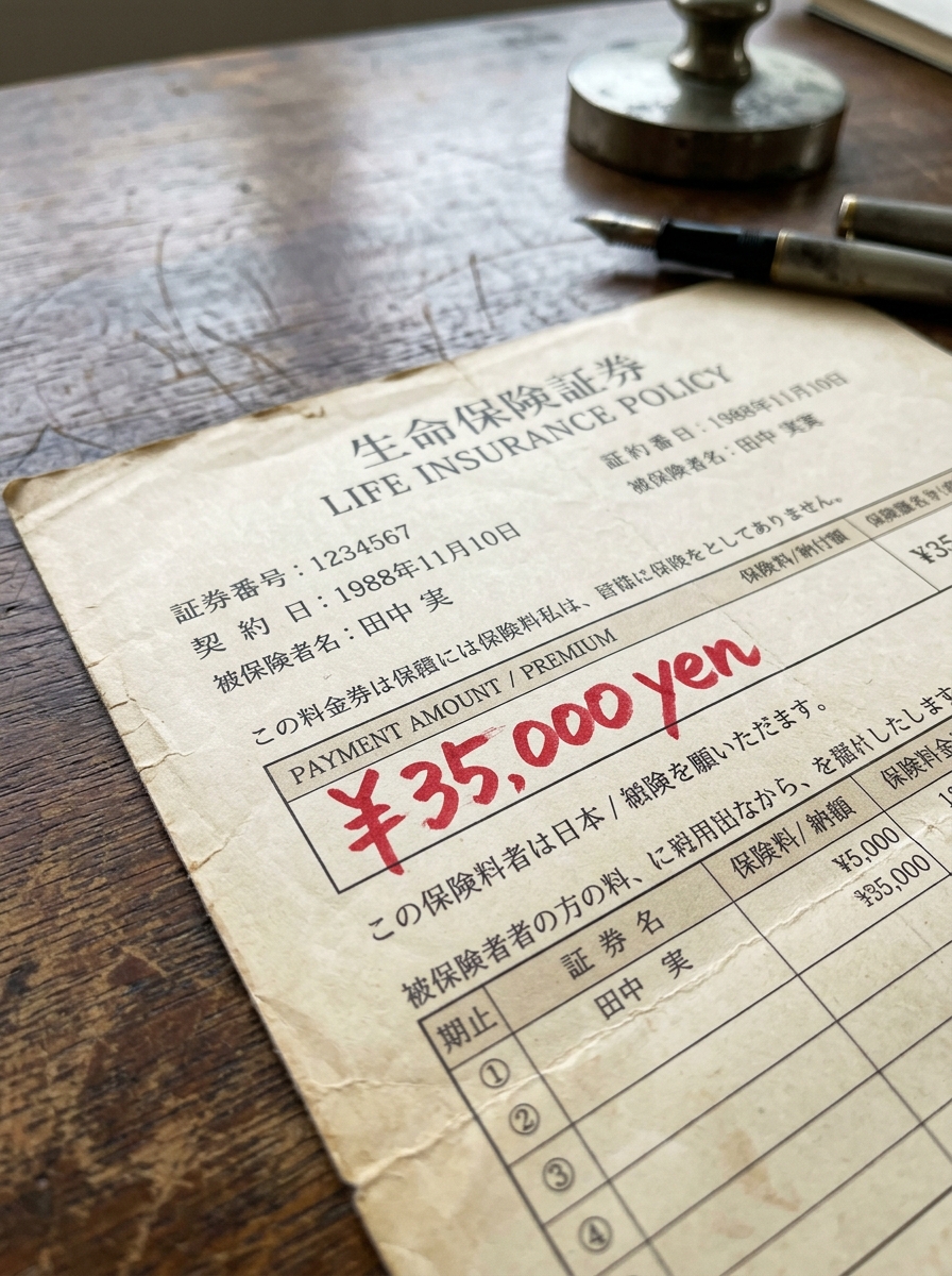 10年放置した保険証券を読んだら、52歳で月3.5万円に化ける契約だった